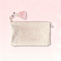 Sac de maquillage à franges personnalisé en gros, sac de toilette portable à fermeture éclair, sac de cosmétique de voyage pour filles