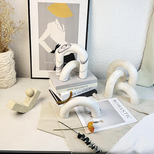 Décoration d'intérieur moderne, <span class=keywords><strong>sculpture</strong></span> géométrique en arche, décoration en marbre, art en pierre personnalisé, ornement de luxe pour la chambre, le bureau, cadeaux - Product Image 4