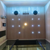 Sauna d'intérieur moderne pour 2 personnes, électrique, infrarouge lointain, en bois de pruche massif, vapeur sèche, hammam traditionnel, pour salle de sport/villa, 9 kW