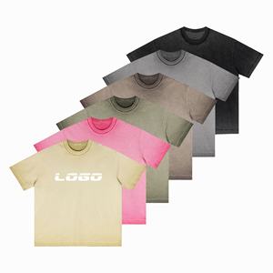 Luxe imprimé hommes haute qualité graphique noir surdimensionné lourd Vintage pierre lavé Logo T-Shirts personnalisé lavage à l'acide t-shirt - Product Image 2