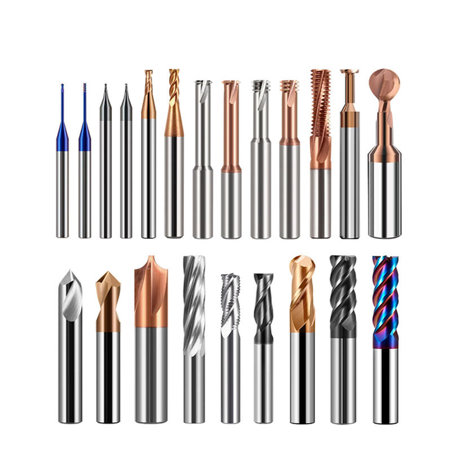 Custom OEM CNC Router Machine Drill Bit Thread Milling Cutter Door Lock Hole Trimming Tin Coated End Mill-4mm 8mm Shank