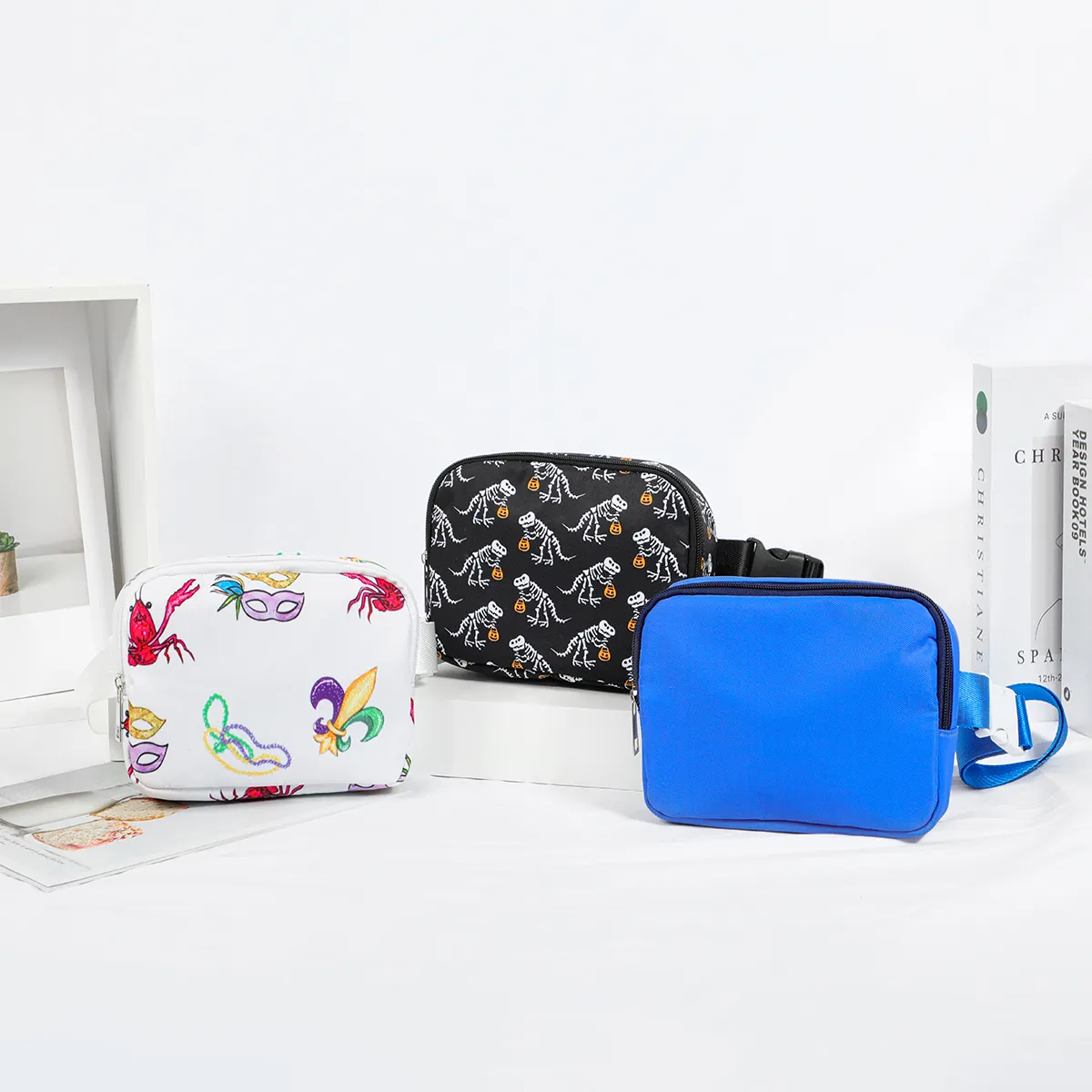 Hot Sales Waterdichte Print Heuptasje Met Verstelbare Band Kids Nylon Riem Tas Lululemon Crossbody Tas