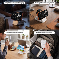 Base de Carga Inalámbrica 3 en 1, 15W Máx., Cargador Multifunción para Teléfono Móvil, Reloj Inteligente y Auriculares Inalámbricos