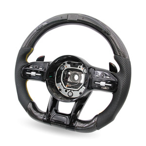 Volante con línea LED diagonal de fibra de carbono negro y amarillo para <span class=keywords><strong>Mercedes</strong></span> Benz <span class=keywords><strong>AMG</strong></span> zc-809-YD-T14-y - Product Image 3