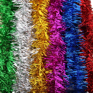 कारखाने की आपूर्ति प्लास्टिक पुनः प्रयोज्य pvc tinsel गारलैंड स्ट्रिप क्रिसमस ट्री आभूषण - Product Image 1