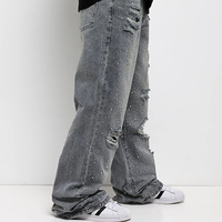 EDO OEM ODM Fabricant de vêtements streetwear vintage écologiques sur mesure, jeans à strass, jeans à jambe large droite, pantalons en denim