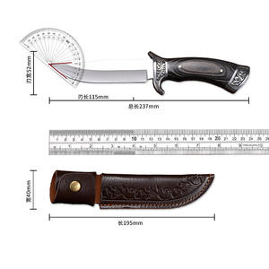 Cuchillo de Supervivencia de Acero Inoxidable para Dropshipping en Shopify, Cuchillo de Hoja Fija de Estilo Retro para Campamento, Buceo y Actividades al Aire Libre con Funda de Cuero - Product Image 5