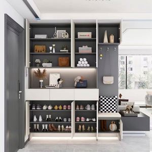 Customized Modern and Minimalist Home Entrance Apartment Living Room Large Capacity Storage Solid Wood <b>Shoe</b> Cabinet - Product Image 1