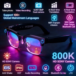 Nuevas Gafas Inteligentes de Traducción con IA, Ultraligeras, Cámara de 8MP, Llamadas de Foto y Video, Música, Auriculares para Deportes y Fitness - Product Image 2