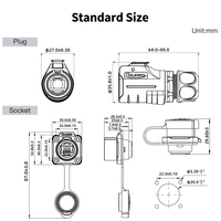 Connecteur Ethernet circulaire industriel étanche IP68 CNLINKO LP20 RJ45 M20, boîtier PBT à verrouillage rapide, prise mâle et femelle