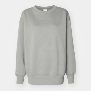 Nuevo diseño Otoño Invierno liso ecológico logotipo frontal suelto moda pulóver de gran tamaño mujeres cuello redondo sudaderas - Product Image 5