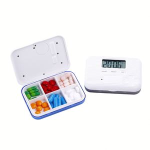 Pilulier intelligent portable pliable en plastique avec écran numérique, rappel de pilulier électronique, horloge et alarme personnalisable - Product Image 1