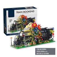 Mork 028004 Nouveau modèle de train floral MOC, briques de construction, jouets d'assemblage DIY, cadeau pour enfants et adultes, 1806 pièces