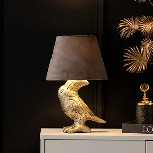 Lâmpadas de mesa de animais, lâmpadas marrons para decoração do corredor de sala de estar, pássaro único