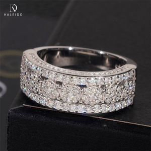 High Quality Prong Setting Shining Jewelry 925 Silver Iced Out Hip Hop Vvs <strong>Moissanite</strong> Diamond Half Band Eternity Band <strong>Ring</strong> <strong>Men</strong> - Product Image 3