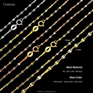 שפתיים שרשרת תכשיטי שרשרת אישית תכשיטים סיטונאי זהב מפעל מוצק AU585 <span class=keywords><strong>14K</strong></span> טהור צהוב מותאם אישית לוגו שרשראות טרנדי - Product Image 4