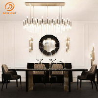 Ensemble de table à manger de luxe en métal avec design en marbre rond pour 12 personnes