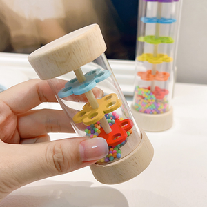 Simulateur de Tube de son de pluie pour enfants <span class=keywords><strong>sablier</strong></span> Tube de son arc-en-ciel bâton bébé cloche de sable éducation précoce Puzzle outil d'enseignement jouet - Product Image 5