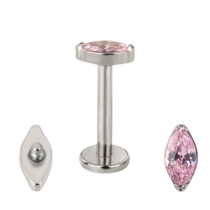 Pendientes de Piercing para Labio con Engaste de Aleación de Titanio 5A, Forma Marquesa, Accesorios para Piercing Corporal, Accesorios para Piercing de Hueso de Oreja - Product Image 5