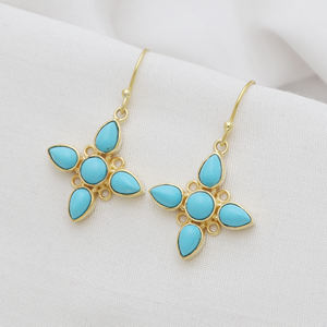ต่างหูแบบห้อยสไตล์โบฮีเมียนสำหรับผู้หญิงต่างหูเทอร์ควอยซ์ใหม่ทันสมัย - Product Image 2