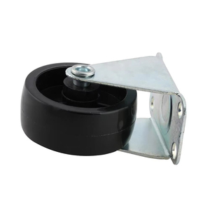 Roulettes rigides contemporaines réglables de 3 pouces en acier inoxydable noir avec plaque de fixation pour chariot d'entrepôt et usage domestique intérieur - Product Image 1