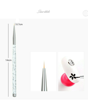 Vente directe usine – Lot de 3 pinceaux professionnels pour nail art à manche métallique à rayures françaises, outils écologiques pour peinture gel