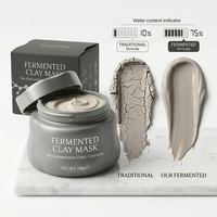 Masque d'argile fermentée premium pour peaux grasses, contrôle du sébum, minimisation des pores, masque probiotique à la boue, rafraîchissant, équilibrant la surface cutanée, OEM