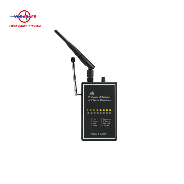 Handheld Black GPS Jamming Detector with Built-in Rechargeable Battery Long Battery Life Alarm System