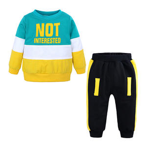 Baby Baby Set stile Casual Cartoon stile manica a blocchi di colore per i bambini di età compresa tra <span class=keywords><strong>1</strong></span> 2 3 anni vestiti formali - Product Image 1