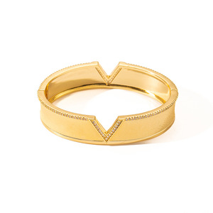 Gold And Silver Geometric Bangle <b>Bracelet</b> Plated <b>Copper</b> Jewelry Fashion Accessory - Product Image 5