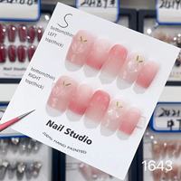 Vente en gros 10 Pcs Ongles à presser en acrylique de luxe faits à la main Ongles artificiels faits à la main au design complet