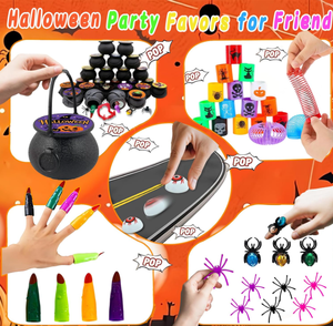 Mini <span class=keywords><strong>Chaudron</strong></span> de Fête d'Halloween, Autocollants Sorcière, Vampire, Araignée, Chauve-souris, Crâne, Anneaux, Voitures, Ressorts, Jouets Cadeaux en Gros, Boîte de Friandises pour la Sainte-Guérison - Product Image 3