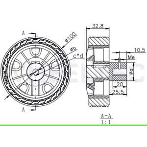 Rueda de Carga con Rodamiento de Goma Sólida, Rueda Motriz de 100 mm de Diámetro, Uso Industrial de Alta Resistencia - Product Image 1