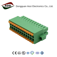 Bloque de Terminales Phoenix de Doble Capa de Cobre Verde de 3.5mm, Tipo Push-In, KF2EDGKSM 15EDGKNHM DFMC STF