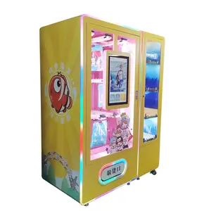 21,5 polegadas touch screen metal aço impermeável brinquedos pendurados camiseta adesivos automáticos vending machine