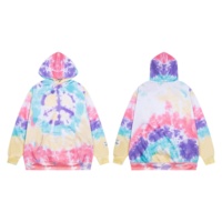 Hoodie Vintage Galleries Unisex Katun Tebal Oversized Pullover Cetak Percikan Cat Distressed Streetwear Sweatshirt