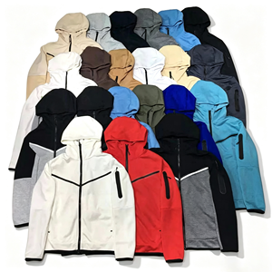 Chaqueta deportiva con cremallera completa para hombre, diseño personalizado, de alta calidad, con capucha de algodón. - Product Image 1