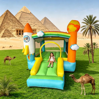 Château gonflable portable Golden Art Model 9118 en tissu Oxford 420D+840, motif fusée astronaute, pliable pour enfants, vente en gros OEM