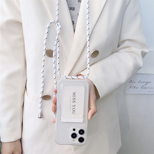 Dragonne bandoulière à quatre coins avec fente pour carte, compatible avec les coques de téléphone <span class=keywords><strong>iPhone</strong></span> 17, 16, 15/14/13/12/11 et XR - Product Image 2