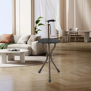 Heng Sheng Holdings Elderly Walking Aid <b>Stool</b> Square Seat Aluminum Alloy <b>Folding</b> Cane Chair Non Slip For Indoor Use - Product Image 3