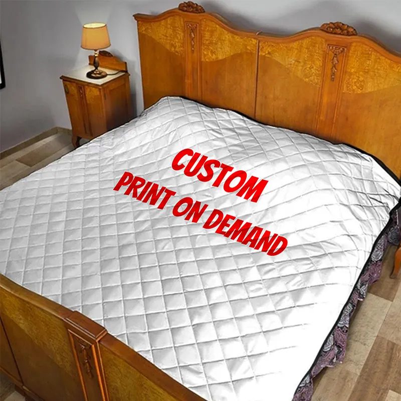 2021 New Design Bedding Set Custom Printed Christmas Printed Quilt Blanket Twin Full Queen King Size Customize Microfiber Quilts