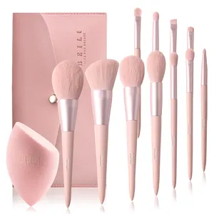BEILI Low MOQ Beauty Make-up Werkzeuge mit benutzer definierten Verpackung Box Puder quaste Mixer rosa Großhandel Make-up Pinsel Set