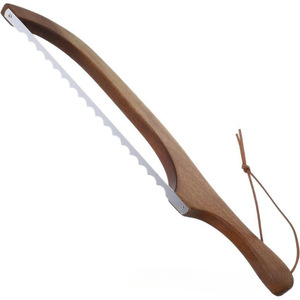 Couteau à <span class=keywords><strong>pain</strong></span> manuel en acier inoxydable avec lame en forme d'arc pour <span class=keywords><strong>pain</strong></span> fait maison, <span class=keywords><strong>pain</strong></span> au levain, bagels, baguettes, manche en bois d'acacia - Product Image 4