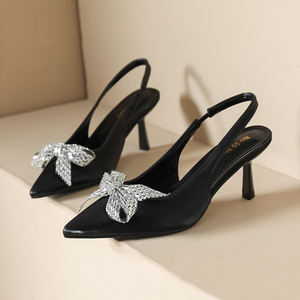 Tacchi alti con tacco a bocca chiara con fiocco di strass inciampante Bowbuka <span class=keywords><strong>Bao</strong></span> <span class=keywords><strong>Tou</strong></span> sandali vuoti - Product Image 6