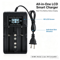 Chargeur de batterie multi-protection sécurisé, protection contre la surchauffe, les courts-circuits et l'inversion de polarité, prolonge la durée de vie de la batterie, 26800 Microphone