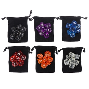 Juego de 7 piezas de dados poliédricos transparentes D4 D6 D8 D10 <span class=keywords><strong>D</strong></span> % D12 D20 juegos de mesa con bolsa de plástico Acrílico - Product Image 4