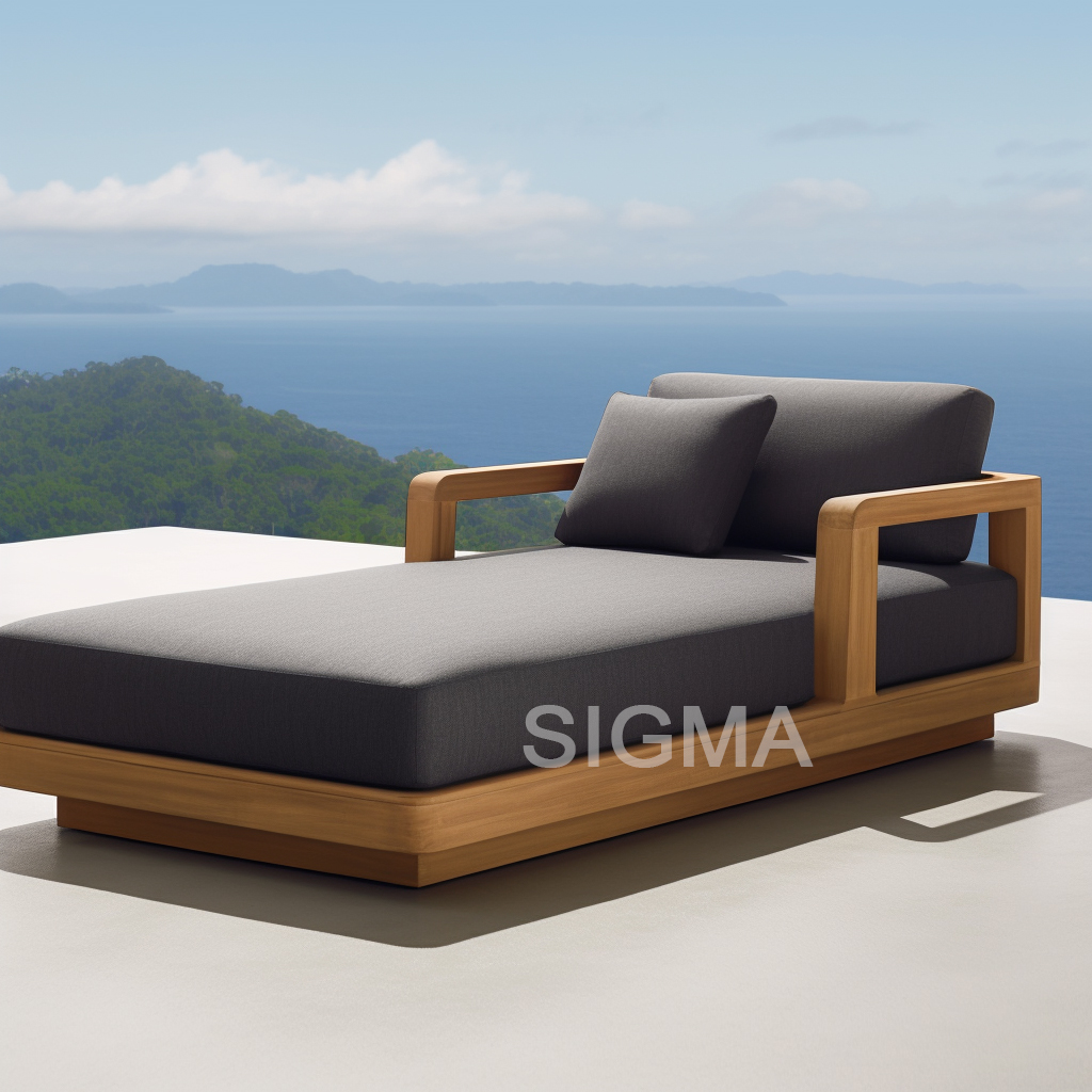 SIGMA Teak Chaise Lounge  All Weather Teak Outdoor Furniture Garden Sets Outdoor Furniture Sunbed