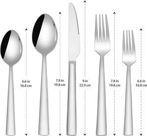 Juego de Cubiertos Ecológicos de Alta Calidad para Bodas, Acero Inoxidable 430, Tenedor, Cuchillo y Cuchara Modernos, Juego de Cubiertos al por Mayor con Acabado Espejo - Product Image 2