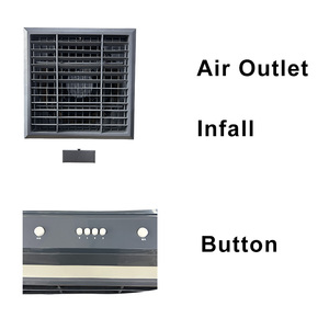 Ventilateur de climatisation portable en métal de 130 cm avec réservoir d'eau de 51 L, grande capacité pour <span class=keywords><strong>garage</strong></span>, cour, usage commercial et industriel - Product Image 3