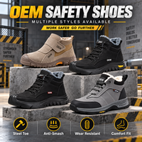 Bottes de sécurité montantes à doublure fourrée pour l'hiver, avec embout en acier anti-écrasement, résistantes à l'usure, pour travaux industriels par temps froid, OEM